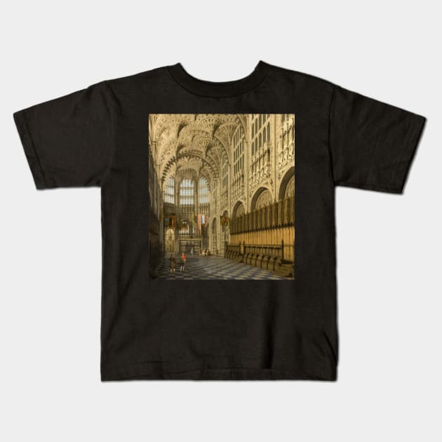 an interior view of the henry vii chapel westminster abbey canaletto - Canaletto Kids T-Shirt by Kollagio